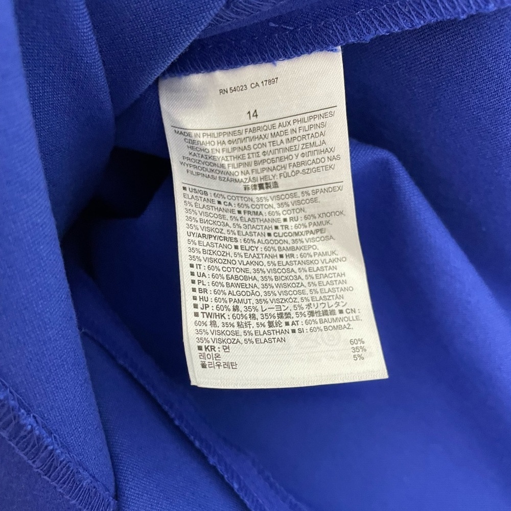 NWT Banana Republic Sloan-Fit Cross-Front Sheath Dress Cobalt Blue Plus Size 14 - Picture 6 of 6
